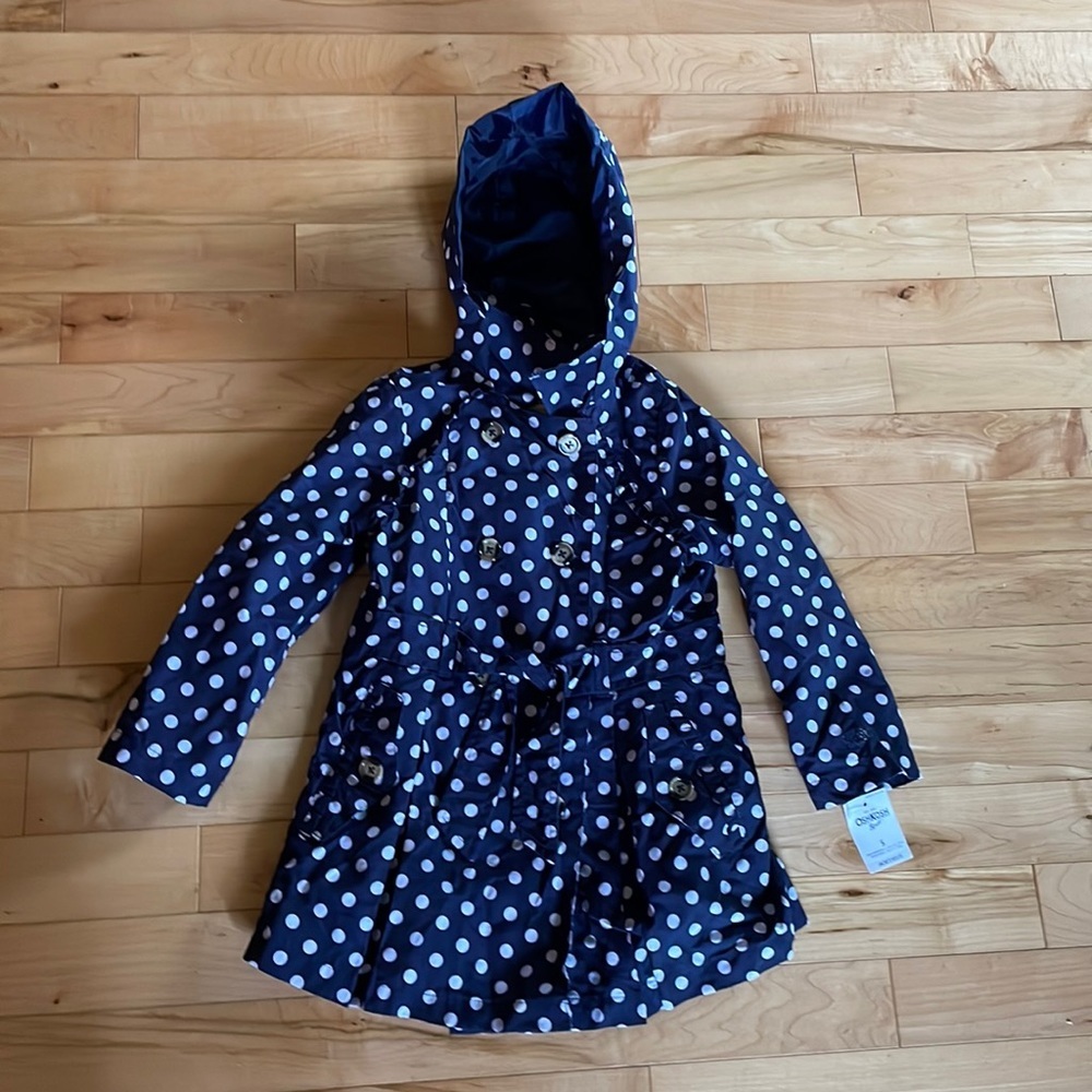 BNWT Osh Kosh Size 5 Polka Dot Trench Coat